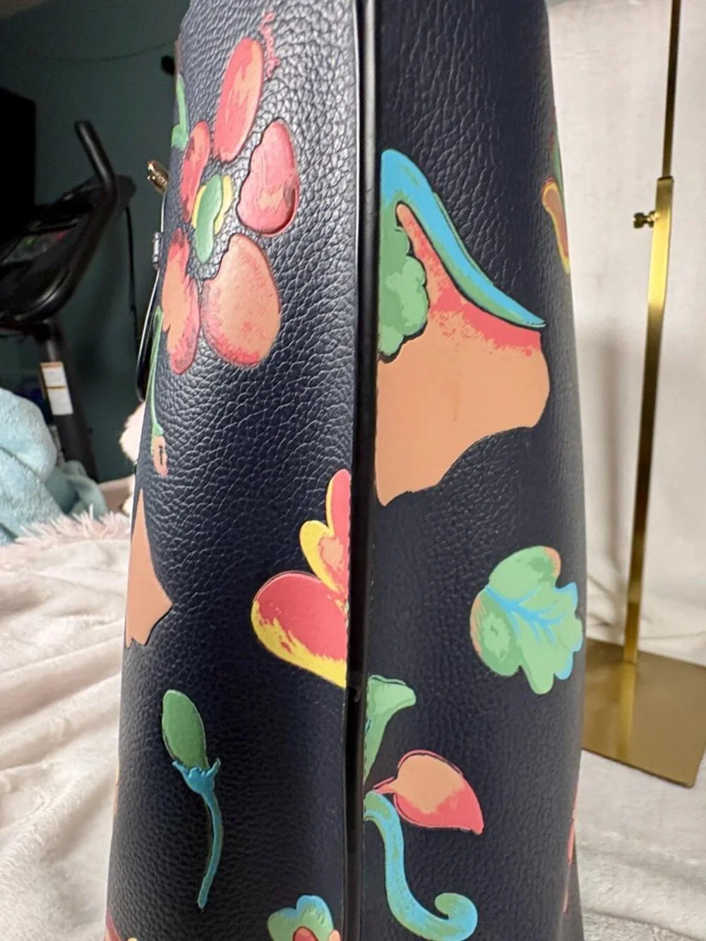 Coach Mollie Tote with Dreamy Land Floral Print and Bunny Lulu Charm - Picture 2 of 16